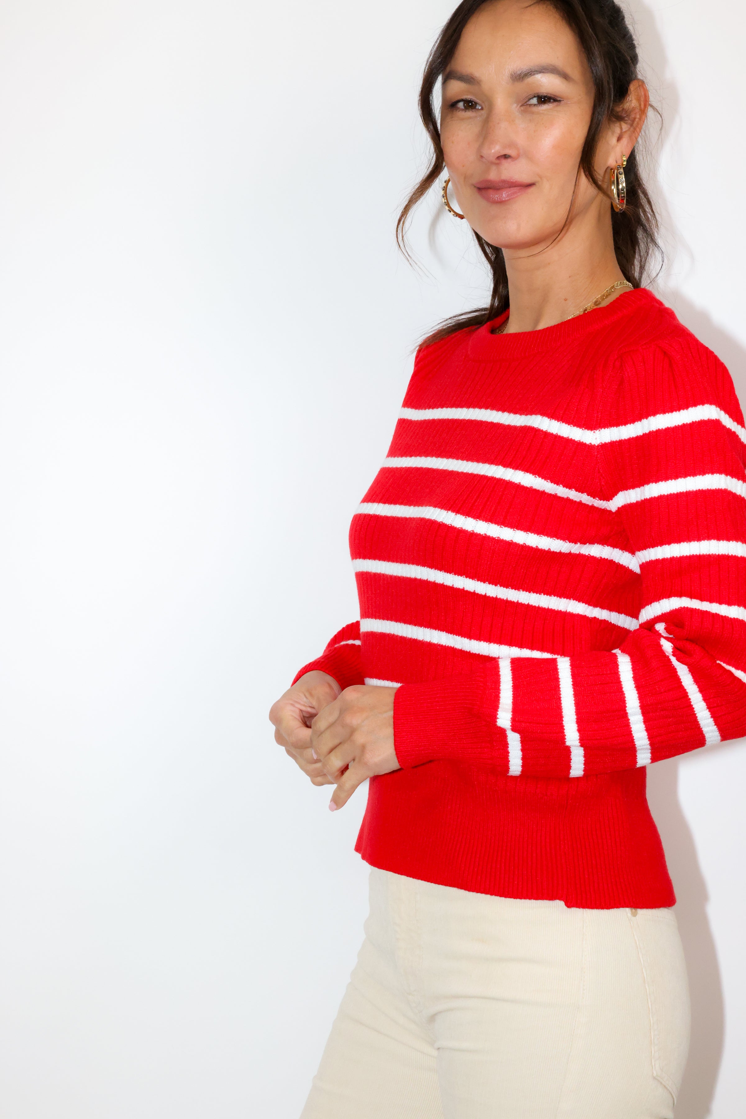 Tight best sale striped sweater