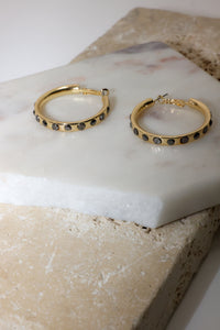 Nailhead Gemstone Hoops
