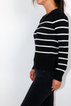 Striped Tight Ribbed Knit Sweater