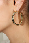 Nailhead Gemstone Hoops