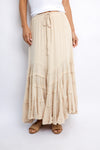 Tie Front Wave Tiered Skirt