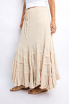 Tie Front Wave Tiered Skirt