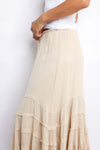 Tie Front Wave Tiered Skirt