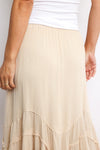 Tie Front Wave Tiered Skirt