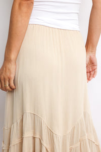 Tie Front Wave Tiered Skirt