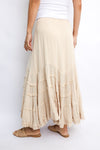 Tie Front Wave Tiered Skirt