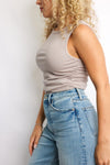 Shirred Crewneck Tank
