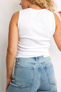 Shirred Crewneck Tank