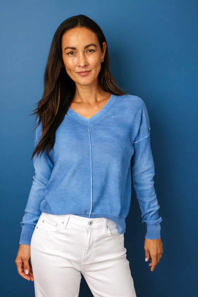 V-Neck Faded Sweater