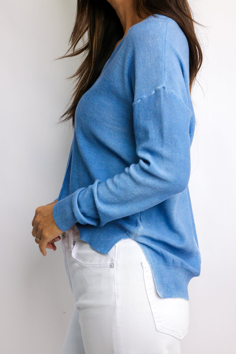 V-Neck Faded Sweater