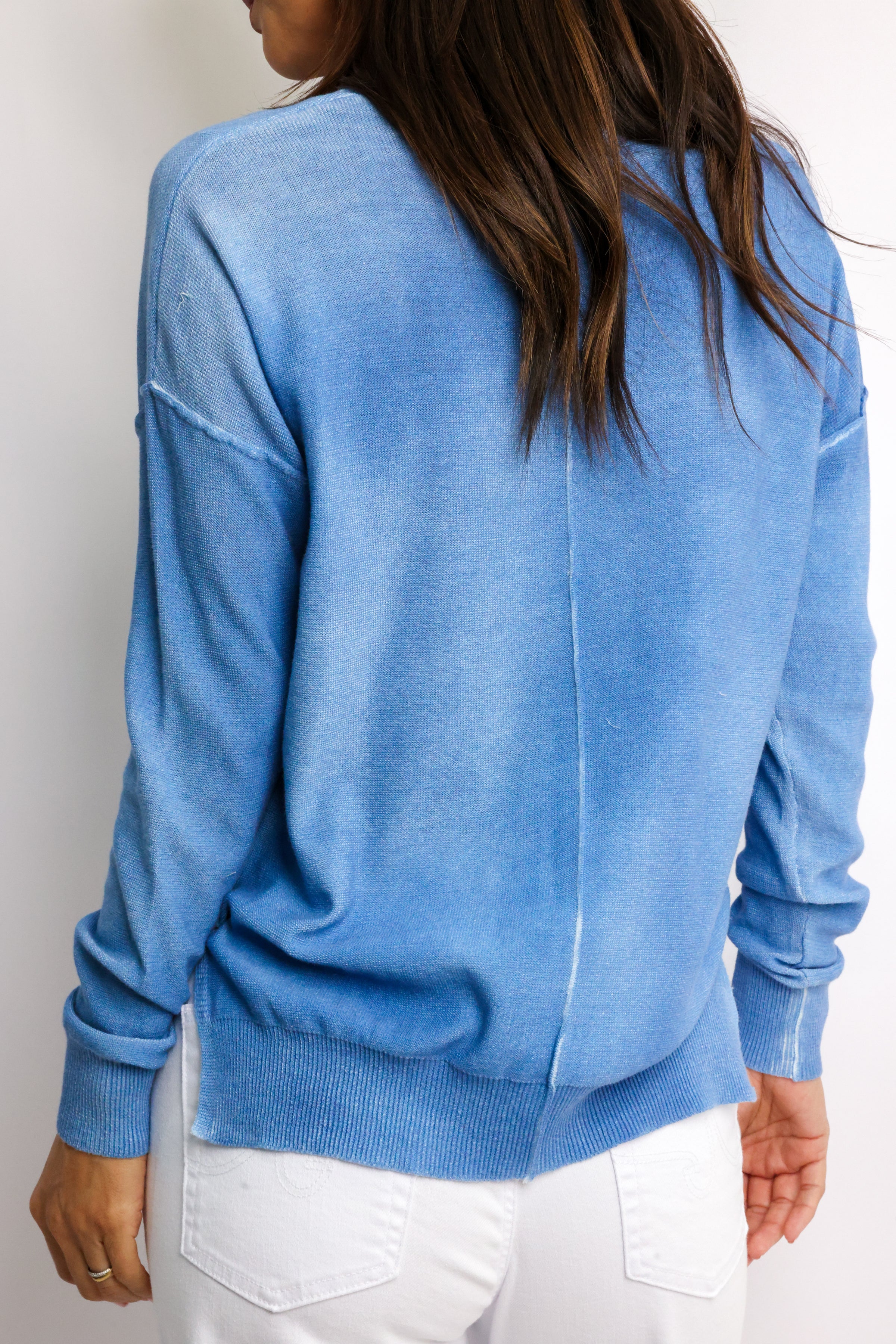V-Neck Faded Sweater