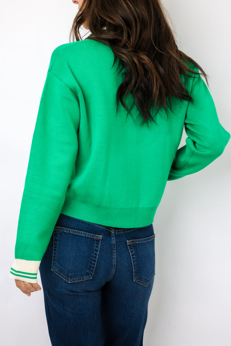 DF Contrast Striped Knitted Jacket
