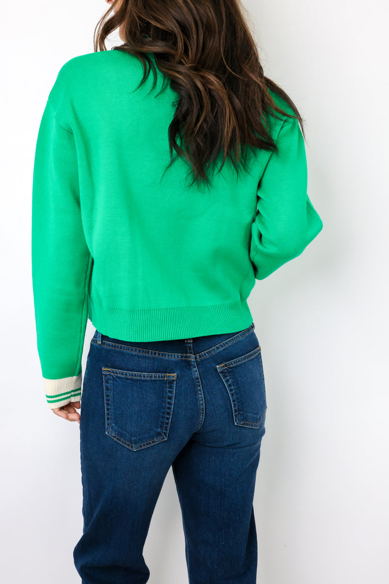 DF Contrast Striped Knitted Jacket