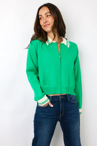 DF Contrast Striped Knitted Jacket