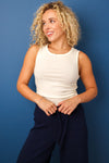 Shirred Crewneck Tank