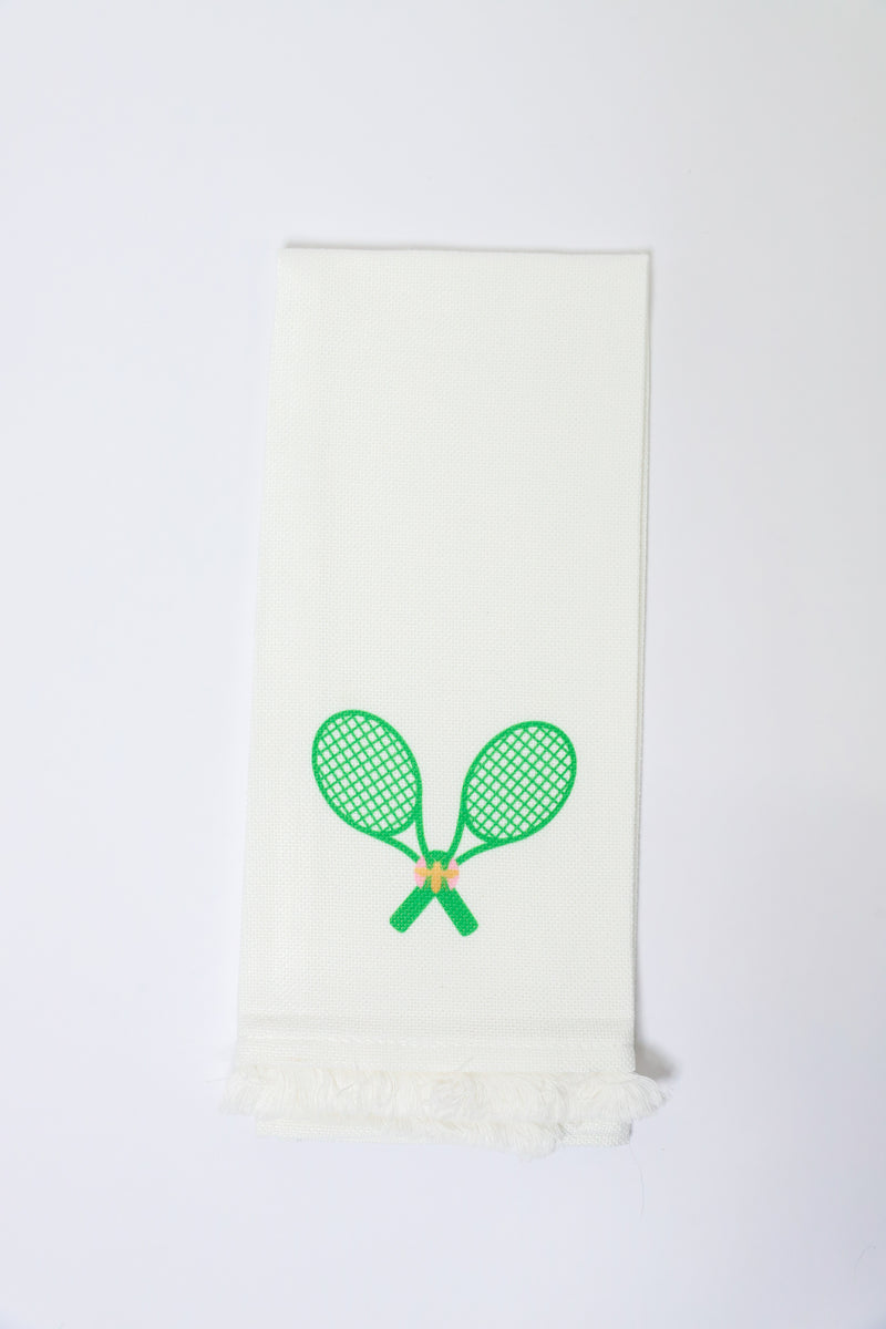 Tennis Rackets Fringe Towel