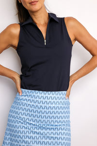 Golftini Sleeveless Zip Tech Polo