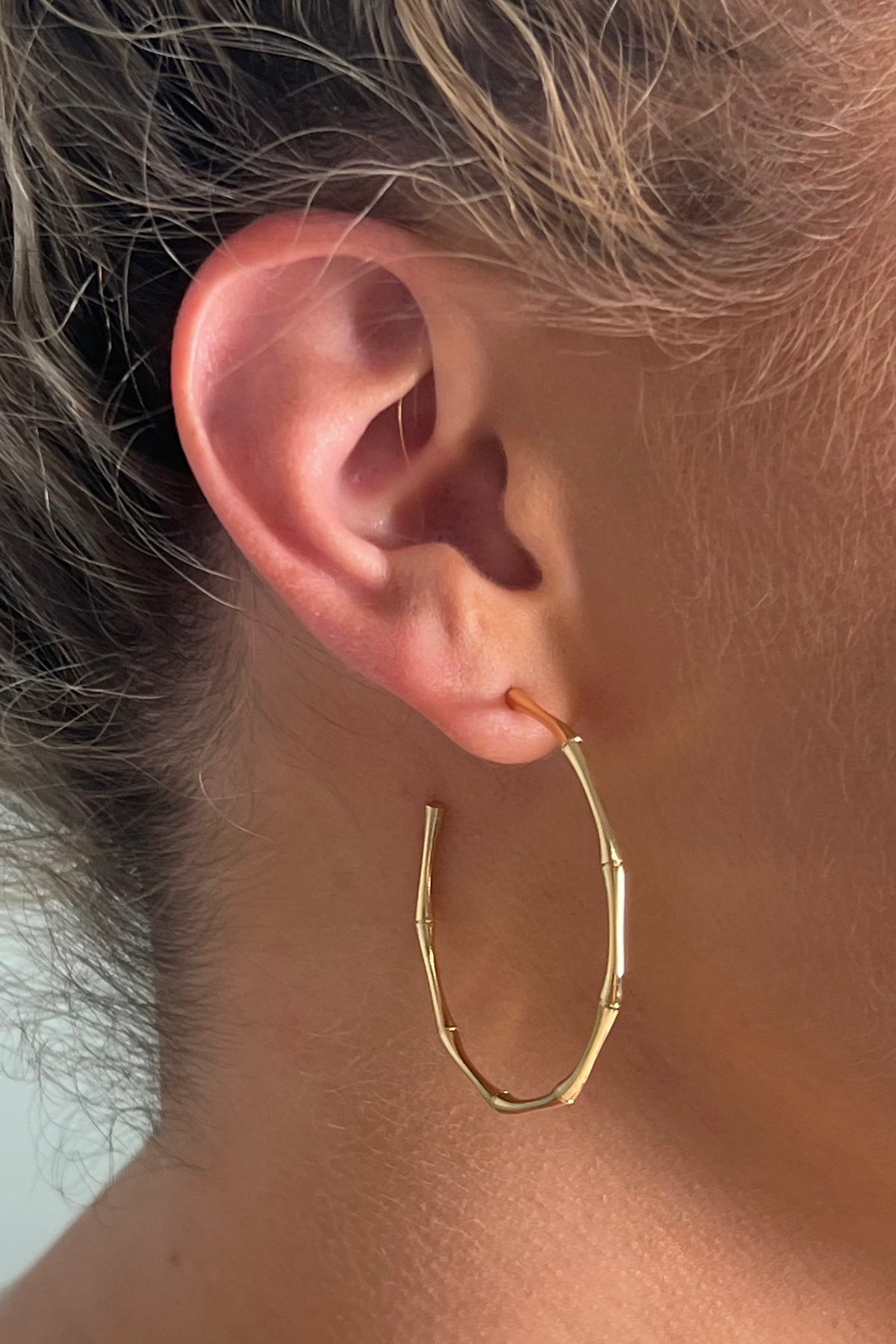Bamboo Style Large Hoops