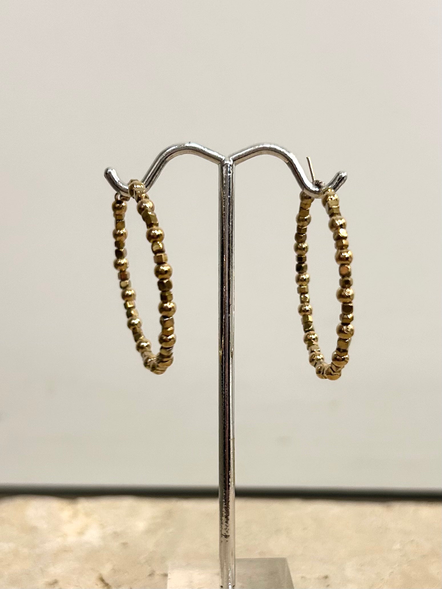 Beaded Medium Hoops