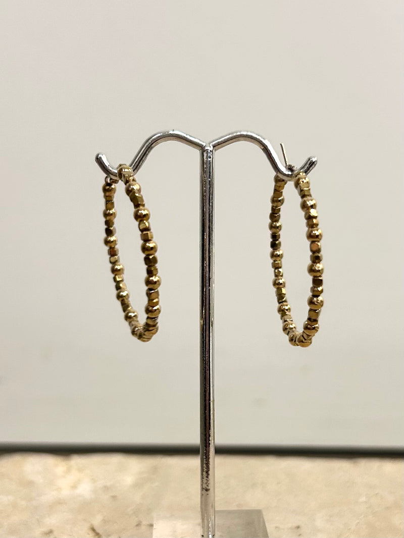 Beaded Medium Hoops