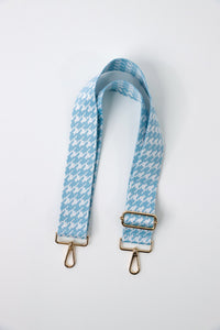Herringbone Blue & White Bag Strap