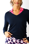 Stretch V-Neck Sweater