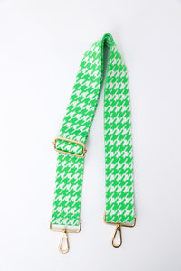 Herringbone Green & White Bag Strap