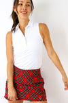 Ruffle Sleeveless Tech Polo