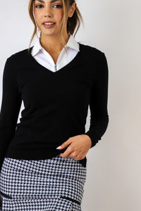 Stretch V-Neck Sweater